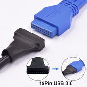 Cavo adattatore USB 2.0 da 9 pin per scheda madre femmina a USB 3.0 da 19 pin per alloggiamento maschio, lunghezza: 15 cm, 9 Pin Female to 19 Pin Male