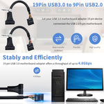 Cavo adattatore USB 2.0 da 9 pin per scheda madre femmina a USB 3.0 da 19 pin per alloggiamento maschio, lunghezza: 15 cm, 9 Pin Female to 19 Pin Male