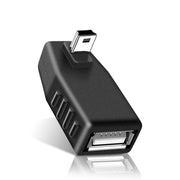 Adattatore AF da mini USB maschio a USB 2.0 da 90 gradi, 90 Degree Up Angled, 90 Degree Down Angled