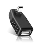 Adattatore AF da mini USB maschio a USB 2.0 da 90 gradi, 90 Degree Up Angled, 90 Degree Down Angled