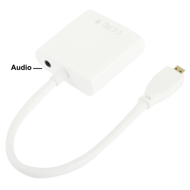 Cavo adattatore video Full HD 1080P da micro HDMI maschio a VGA femmina da 22 cm con cavo audio, Micro HDMI
