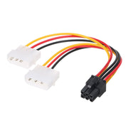 Cavo di alimentazione da 6 pin maschio a 2 x 4 pin femmina, lunghezza: 17,5 cm, 6 Pin Male to Dual 4 Pin Female