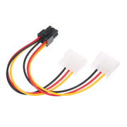 Cavo di alimentazione da 6 pin maschio a 2 x 4 pin femmina, lunghezza: 17,5 cm, 6 Pin Male to Dual 4 Pin Female