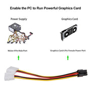 Cavo di alimentazione da 6 pin maschio a 2 x 4 pin femmina, lunghezza: 17,5 cm, 6 Pin Male to Dual 4 Pin Female