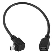 Cavo adattatore Mini USB maschio a Mini USB femmina da 90 gradi, lunghezza: 25 cm, 25cm