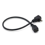 Cavo adattatore Mini USB maschio a Mini USB femmina da 90 gradi, lunghezza: 25 cm, 25cm
