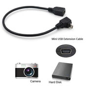Cavo adattatore Mini USB maschio a Mini USB femmina da 90 gradi, lunghezza: 25 cm, 25cm