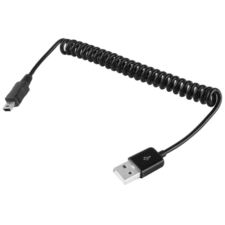 Mini cavo a spirale da USB a USB 2.0 AM a 5 pin/cavo a molla, lunghezza: 25 cm (può essere esteso fino a 80 cm), Mini USB to USB AM, Length: 80cm