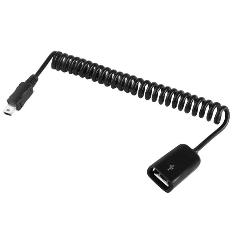 Mini cavo a spirale AF da USB a USB 2.0 da 5 pin/cavo a molla con funzione OTG, lunghezza: 22 cm (può essere esteso fino a 85 cm), Mini USB to USB AF, Length: 85cm