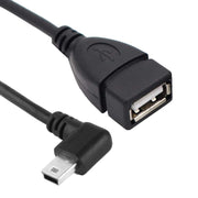 Cavo adattatore Mini USB maschio a USB 2.0 AF da 90 gradi con funzione OTG, lunghezza: 25 cm, Left Augle Mini USB, 25cm