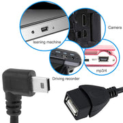 Cavo adattatore Mini USB maschio a USB 2.0 AF da 90 gradi con funzione OTG, lunghezza: 25 cm, Left Augle Mini USB, 25cm