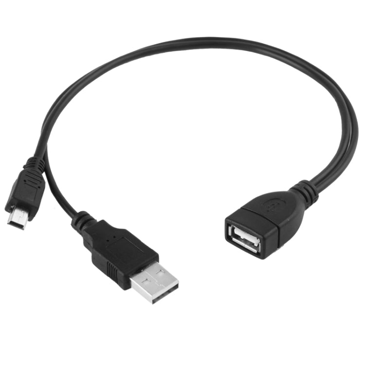 Mini USB maschio + cavo USB 2.0 AM a AF con funzione OTG, lunghezza: 30 cm/35 cm, Mini USB + USB AM, 30cm