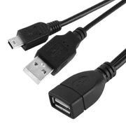Mini USB maschio + cavo USB 2.0 AM a AF con funzione OTG, lunghezza: 30 cm/35 cm, Mini USB + USB AM, 30cm