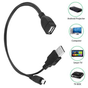 Mini USB maschio + cavo USB 2.0 AM a AF con funzione OTG, lunghezza: 30 cm/35 cm, Mini USB + USB AM, 30cm