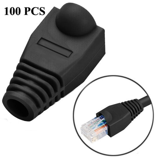 Copricavo per cavi di rete per RJ45, nero (100 pezzi in una confezione, il prezzo è per 100 pezzi), 100 Pcs Black, 100 Pcs Red, 100 Pcs Blue, 100 Pcs White, 100 Pcs Green, 100 Pcs Grey, 100 Pcs Yellow