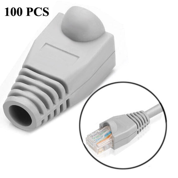 Copricavo per cavi di rete per RJ45, nero (100 pezzi in una confezione, il prezzo è per 100 pezzi), 100 Pcs Black, 100 Pcs Red, 100 Pcs Blue, 100 Pcs White, 100 Pcs Green, 100 Pcs Grey, 100 Pcs Yellow
