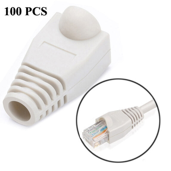 Copricavo per cavi di rete per RJ45, nero (100 pezzi in una confezione, il prezzo è per 100 pezzi), 100 Pcs Black, 100 Pcs Red, 100 Pcs Blue, 100 Pcs White, 100 Pcs Green, 100 Pcs Grey, 100 Pcs Yellow