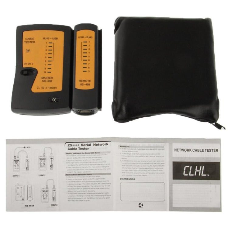 Tester per cavi di rete RJ45 e RJ11, RJ45/RJ11 Black