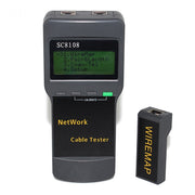 Tester per cavi di rete wireless portatile SC8108 Tester per cavi telefonici LAN per rete dati PC digitale LCD CAT5 RJ45, RJ45 Black