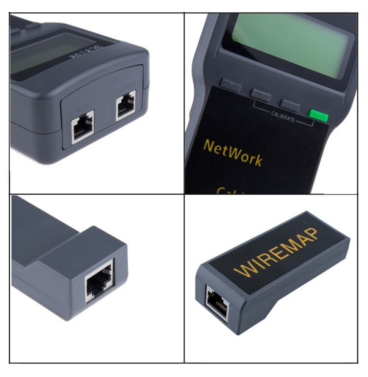 Tester per cavi di rete wireless portatile SC8108 Tester per cavi telefonici LAN per rete dati PC digitale LCD CAT5 RJ45, RJ45 Black