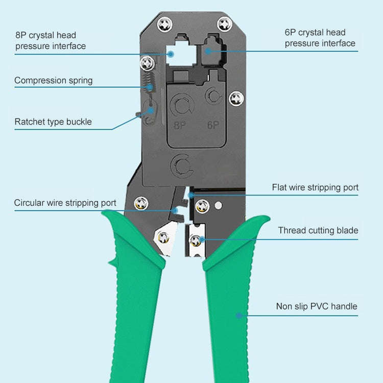 8P8C Gestire la pinza per piegare la rete, 8P8C/6P6C/4P4C/RJ11/RJ45/RJ12 Crimping Tool
