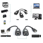 Prolunga da USB a RJ45 da 50 m con cavo Cat5e, 1 Port USB