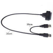 Doppio cavo adattatore per disco rigido USB 2.0 a SATA per HDD/SSD SATA da 2,5 pollici, Double USB 2.0 to SATA