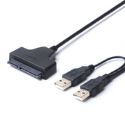 Doppio cavo adattatore per disco rigido USB 2.0 a SATA per HDD/SSD SATA da 2,5 pollici, Double USB 2.0 to SATA