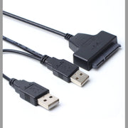 Doppio cavo adattatore per disco rigido USB 2.0 a SATA per HDD/SSD SATA da 2,5 pollici, Double USB 2.0 to SATA