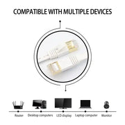 Cavo LAN di rete Ethernet piatto ultrasottile ad alta velocità CAT7 con testa placcata in oro, 1m, 2m, 3m, 5m, 10m, 15m, 20m, 25m, 30m