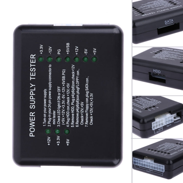 Tester di alimentazione PC 20/24 pin PSU ATX SATA HD, ATX Connector