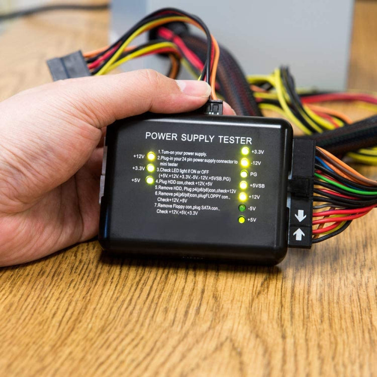 Tester di alimentazione PC 20/24 pin PSU ATX SATA HD, ATX Connector