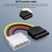 Adattatore cavo di alimentazione SATA da IDE a Serial ATA a 4 pin (15 cm), materiale: Al+Mg, 4 PIN IDE to SATA