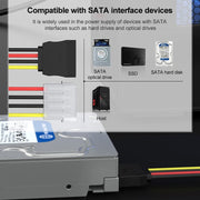 Adattatore cavo di alimentazione SATA da IDE a Serial ATA a 4 pin (15 cm), materiale: Al+Mg, 4 PIN IDE to SATA