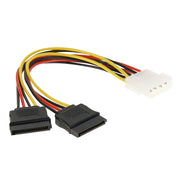 Cavo adattatore di alimentazione SATA seriale 2 x 15 pin a 4 pin, lunghezza: 18 cm, Material: Aluminium + Magnesium, Material: Copper