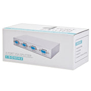 Splitter VGA a 4 porte 150 MHz (1 ingresso VGA, 4 uscite VGA), 4 Ports Splitter Silver