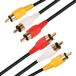 Cavo AV RCA stereo audio video di qualità normale, lunghezza: 3 m, 3 RCA to 3 RCA, Length: 3m