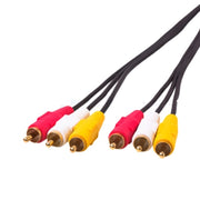Cavo AV RCA stereo audio video di qualità normale, lunghezza: 3 m, 3 RCA to 3 RCA, Length: 3m