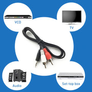 Cavo audio jack da 3,5 mm stereo a RCA maschio di qualità normale, lunghezza: 3 m, Length: 3m