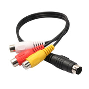Adattatore cavo AV femmina convertitore S-Video da TV a RCA a 4 pin, lunghezza: 20 cm, S-Video to AV 3RCA Female