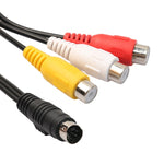 Adattatore cavo AV femmina convertitore S-Video da TV a RCA a 4 pin, lunghezza: 20 cm, S-Video to AV 3RCA Female