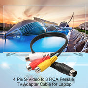 Adattatore cavo AV femmina convertitore S-Video da TV a RCA a 4 pin, lunghezza: 20 cm, S-Video to AV 3RCA Female