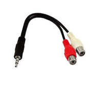 Cavo audio Y da 2 RCA femmina a jack maschio da 3,5 mm, lunghezza: 20 cm, 3.5mm to 2 RCA Female