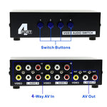 Scatola commutatore RCA AV audio video a 4 porte di ingresso e 1 uscita, 4 Input 1 Output-