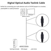 Cavo audio digitale in fibra ottica con diametro esterno di 4,0 mm da maschio a maschio per DVD HDTV, lunghezza: 2 m, OD: 4.0mm