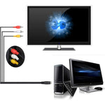 Adattatore convertitore cavo S-Video da 4 pin a 3 RCA AV TV maschio, lunghezza: 1,5 m, S-Video to AV 3RCA Male