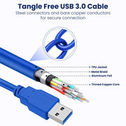 Cavo di prolunga USB 3.0 A maschio a maschio AM-AM, lunghezza: 3 m, Length: 3m