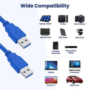 Cavo di prolunga USB 3.0 A maschio a maschio AM-AM, lunghezza: 3 m, Length: 3m