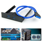Cavo staffa HUB USB 3.0 sul pannello frontale per floppy disk, 20 pin, 2 porte, 2 Ports USB 3.0 (Black)