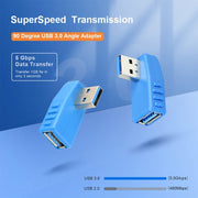 Adattatore cavo USB 3.0 AM a USB 3.0 AF, Left Angle AM to AF(Blue), Left Angle AM to AF(Blcak)